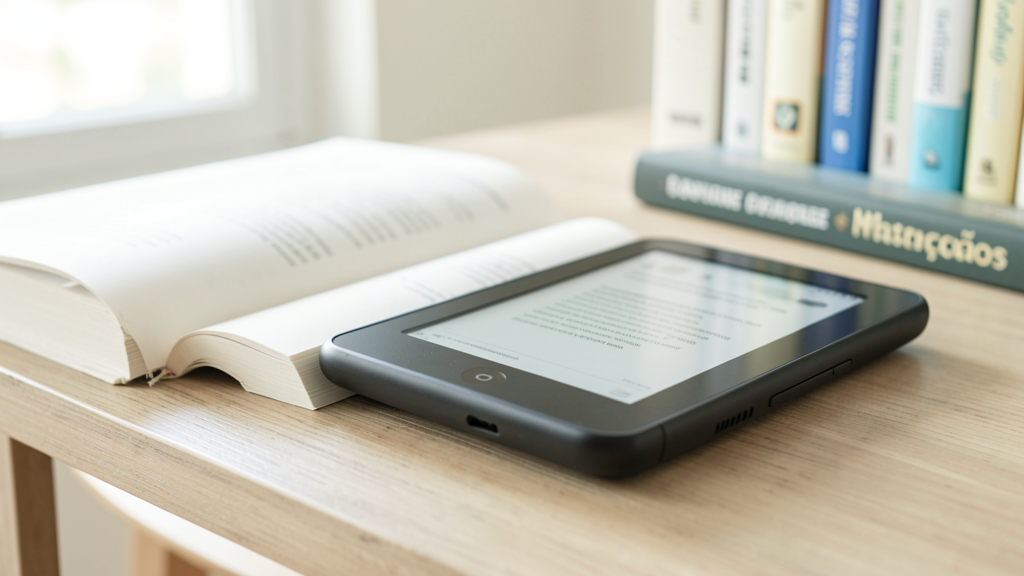 Detalhe fotográfico relacionado a Kindle ou Kobo: o vencedor absoluto para quem vive de empréstimos de biblioteca
